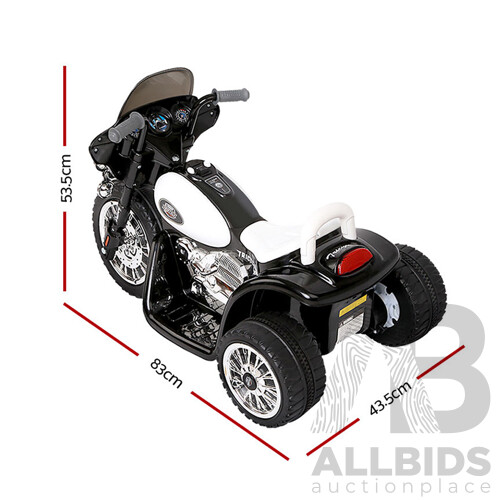 Kids Ride On Motorbike Motorcycle Toys Black White - Brand New - Free Shipping