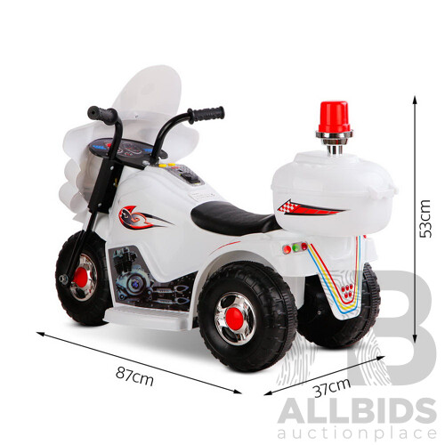 Kids Ride On Motorbike Motorcycle Car Toys White - Brand New - Free Shipping