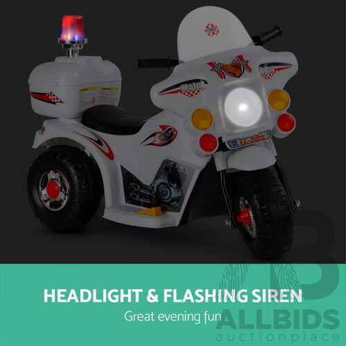 Kids Ride On Motorbike Motorcycle Car Toys White - Brand New - Free Shipping