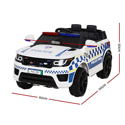 Kids Ride On Car Inspired Patrol Police Electric Powered Toy Cars White - Brand New - Free Shipping