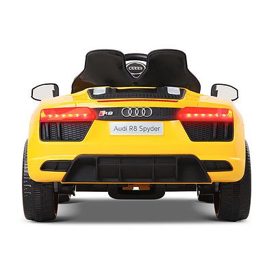Kid's Electric Ride on Car Licensed Audi R8 - Yellow - Free Shipping