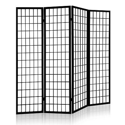 4 Panel Wooden Room Divider - Black - Brand New - Free Shipping