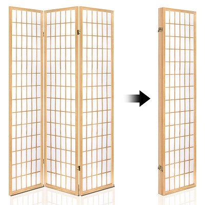 4 Panel Wooden Room Divider - Natural - Brand New - Free Shipping