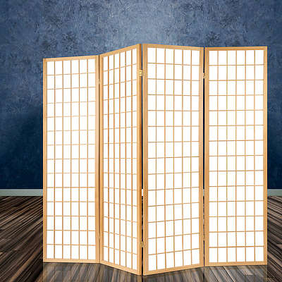 6 Panel Room Divider Privacy Screen Foldable Pine Wood Stand Natural - Brand New - Free Shipping