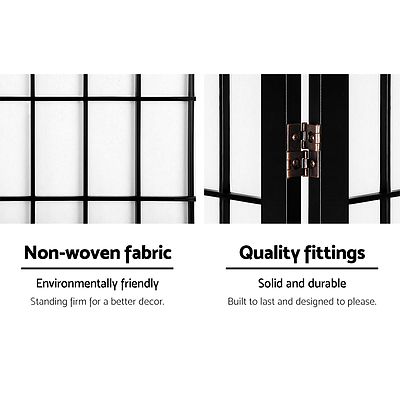 8 Panel Room Divider Privacy Screen Dividers Stand Oriental Vintage Black - Brand New - Free Shipping