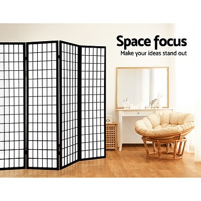 8 Panel Room Divider Privacy Screen Dividers Stand Oriental Vintage Black - Brand New - Free Shipping