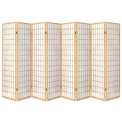 8 Panel Room Divider Privacy Screen Dividers Stand Oriental Vintage Natural - Brand New - Free Shipping