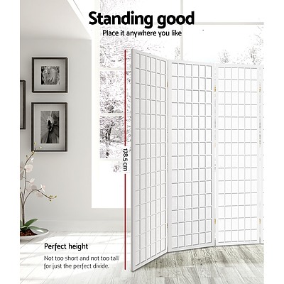 8 Panel Room Divider Privacy Screen Dividers Stand Oriental Vintage White - Brand New - Free Shipping
