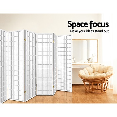 8 Panel Room Divider Privacy Screen Dividers Stand Oriental Vintage White - Brand New - Free Shipping