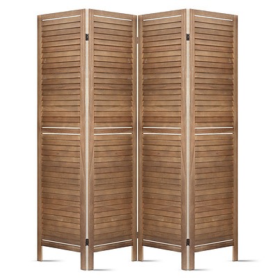 Room Divider Privacy Screen Foldable Partition Stand 4 Panel Brown - Brand New - Free Shipping