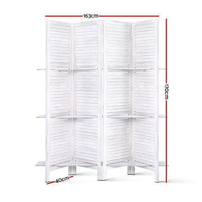 Room Divider Privacy Screen Foldable Partition Stand 4 Panel White - Brand New - Free Shipping