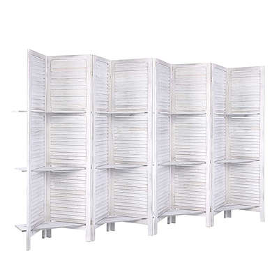 Room Divider Screen 8 Panel Privacy Foldable Dividers Timber Stand Shelf - Brand New - Free Shipping