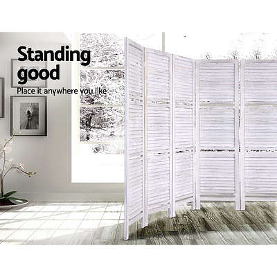 Room Divider Screen 8 Panel Privacy Foldable Dividers Timber Stand Shelf - Brand New - Free Shipping