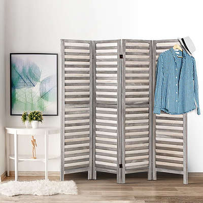4 Panel Foldable Wooden Room Divider - Grey - Brand New - Free Shipping