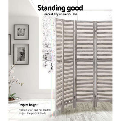 8 Panel Room Divider Screen Privacy Wood Dividers Timber Stand Grey - Brand New - Free Shipping