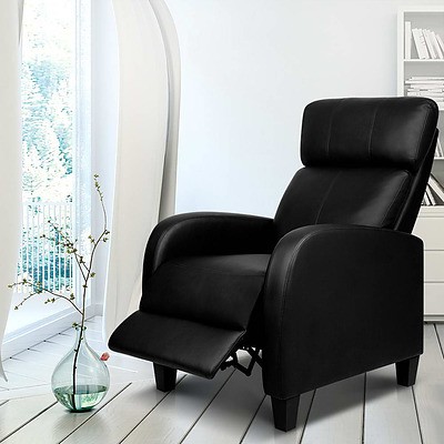 PU Leather Reclining Armchair - Black - Brand New - Free Shipping