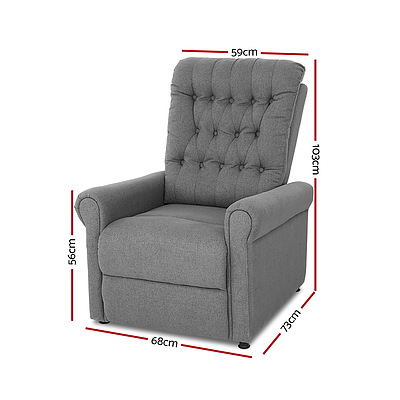 Massage Recliner Chair Electric Armchair 8 Point Heated Grey - Brand New - Free Shipping