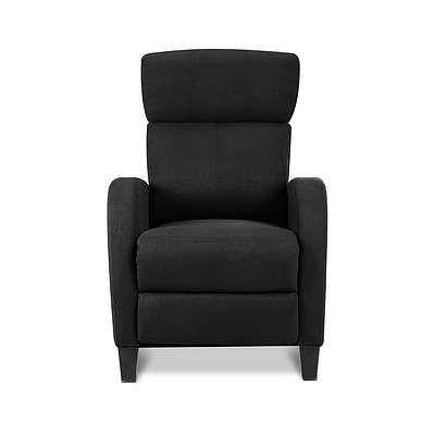 Linen Fabric Reclining Arm Chair - Black - Free Shipping