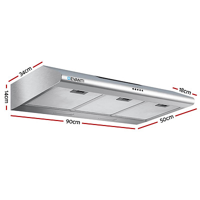 Fixed Range Hood Rangehood Stainless Steel Kitchen Canopy 90cm 900mm - Brand New - Free Shipping