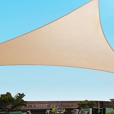 3 x 3 x 3m Triangle Shade Sail Cloth - Sand Beige - Brand New - Free Shipping