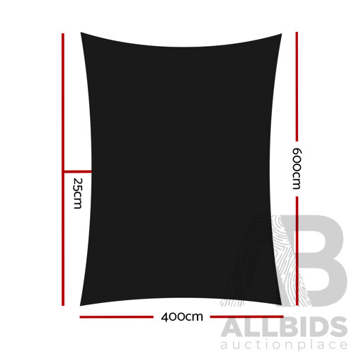 4x6m Shade Sail Sun Shadecloth 280gsm Black - Brand New - Free Shipping