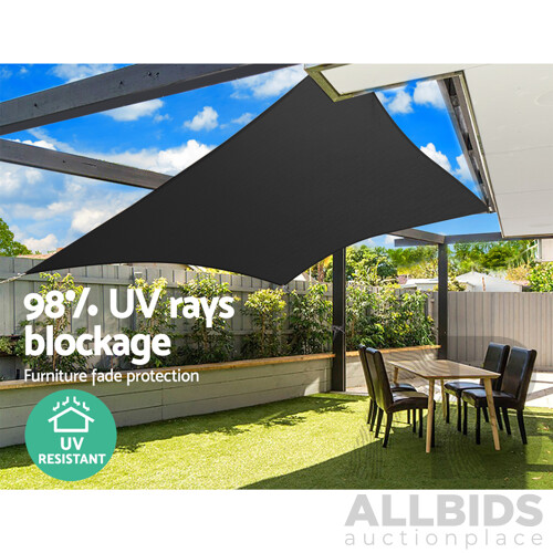 4x6m Shade Sail Sun Shadecloth 280gsm Black - Brand New - Free Shipping