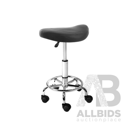 PU Leather Swivel Saddle Salon Chair - Black - Brand New - Free Shipping