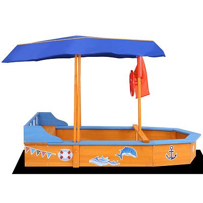 Boat-shaped Canopy Sand Pit - Brand New - Free Shipping