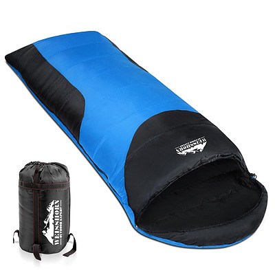 Camping Envelope Sleeping Bag Single Blue Black - Free Shipping