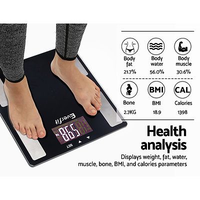 Electronic Digital Body Fat Scale Bathroom Weight Scale-Black - Brand New - Free Shipping