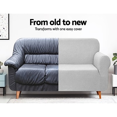 High Stretch Sofa Cover Couch Protector Slipcovers 2 Seater Grey - Brand New - Free Shipping
