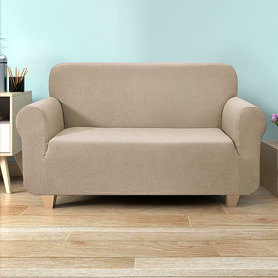 High Stretch Sofa Cover Couch Protector Slipcovers 2 Seater Sand