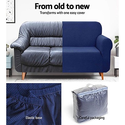 High Stretch Sofa Cover Couch Protector Slipcovers 3 Seater Navy