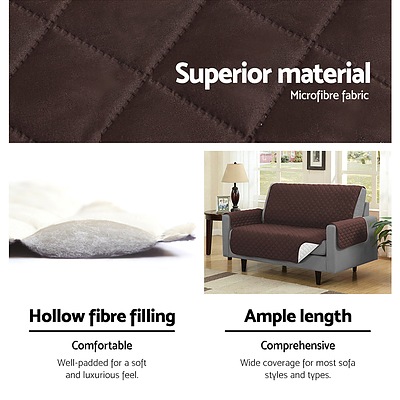 Sofa Cover Quilted Couch Covers Protector Slipcovers 1 Seater Coffee - Brand New - Free Shipping
