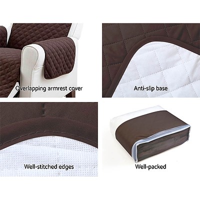 Sofa Cover Quilted Couch Covers Lounge Protector Slipcovers 1 Seater Coffee - Brand New - Free Shipping