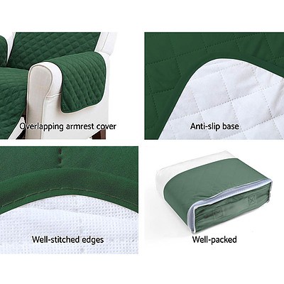 Sofa Cover Quilted Couch Covers Protector Slipcovers 1 Seater Green