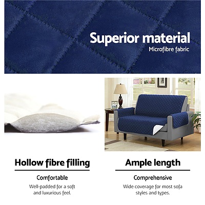 Sofa Cover Quilted Couch Covers Lounge Protector Slipcovers 1 Seater Navy