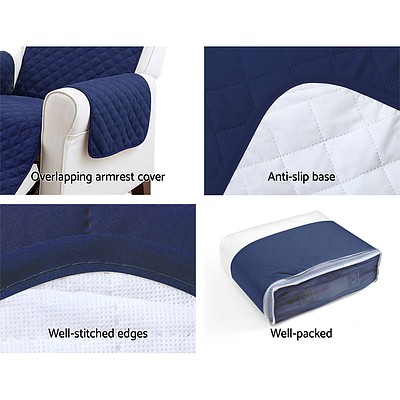 Sofa Cover Quilted Couch Covers Lounge Protector Slipcovers 1 Seater Navy