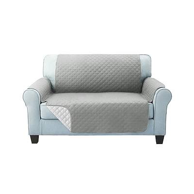 Sofa Cover Quilted Couch Covers Protector Slipcovers 2 Seater Grey