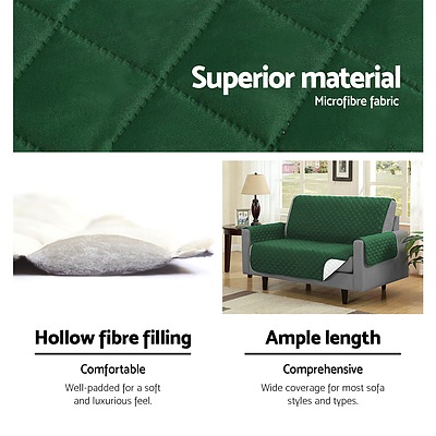Sofa Cover Quilted Couch Covers Lounge Protector Slipcovers 3 Seater Green - Brand New - Free Shipping