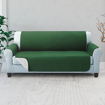 Sofa Cover Quilted Couch Covers Protector Slipcovers 3 Seater Green