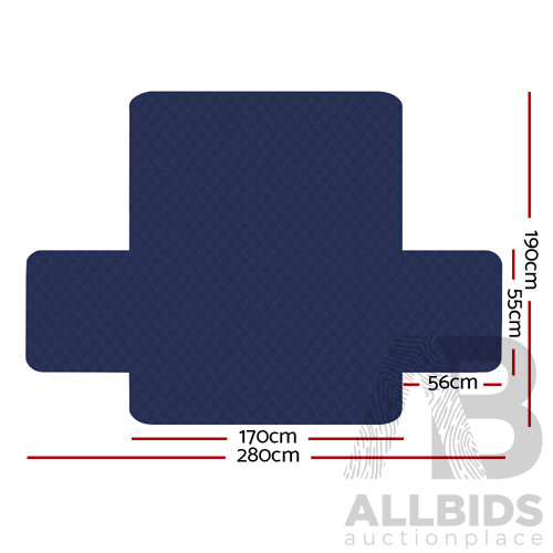 Sofa Cover Quilted Couch Covers Protector Slipcovers 3 Seater Navy - Brand New - Free Shipping