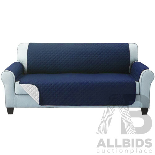 Sofa Cover Quilted Couch Covers Lounge Protector Slipcovers 3 Seater Navy - Brand New - Free Shipping