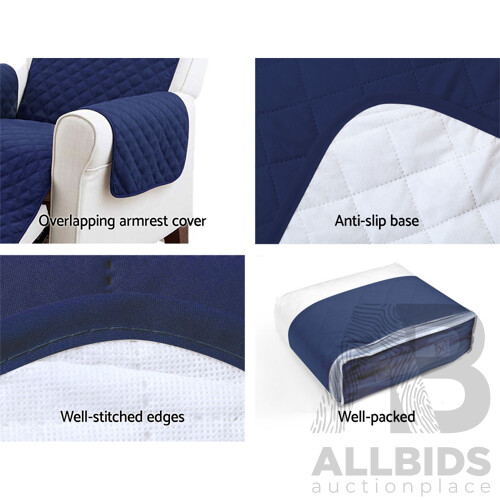 Sofa Cover Quilted Couch Covers Protector Slipcovers 3 Seater Navy