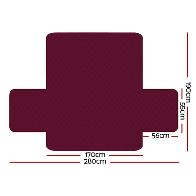 Sofa Cover Quilted Couch Covers Lounge Protector Slipcovers 3 Seater Burgundy - Brand New - Free Shipping