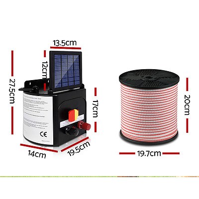 5km Solar Electric Fence Energiser Charger with 400M Tape and 25pcs Insulators - Brand New - Free Shipping