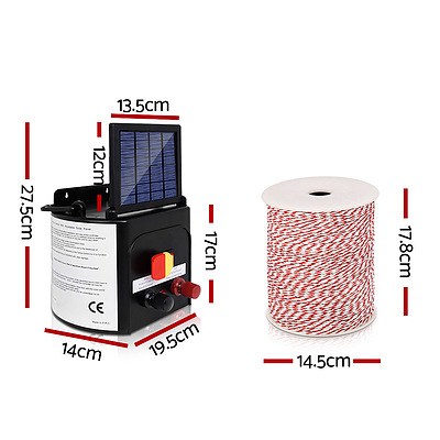 3km Solar Electric Fence Energiser Charger with 500M Tape and 25pcs Insulators - Brand New - Free Shipping