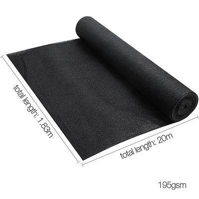 20m Shade Cloth Roll - Black - Brand New - Free Shipping