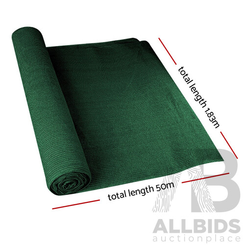 Sun Shade Cloth Shadecloth Sail Roll Mesh Outdoor 50% UV 1.83x50m Green - Brand New - Free Shipping