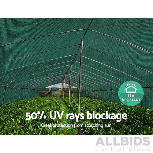 Sun Shade Cloth Shadecloth Sail Roll Mesh Outdoor 50% UV 1.83x50m Green - Brand New - Free Shipping